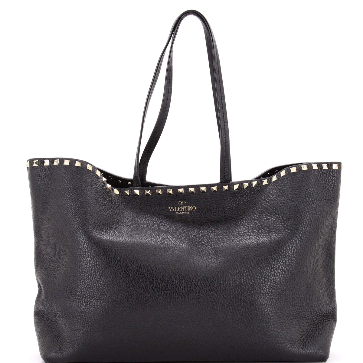 Valentino VALENTINO GARAVANI Rockstud Shopper Tote Leather Large