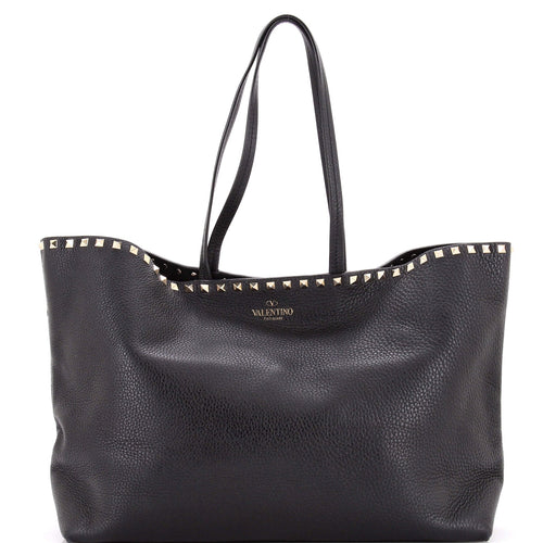 VALENTINO GARAVANI Rockstud Shopper Tote Leather Large