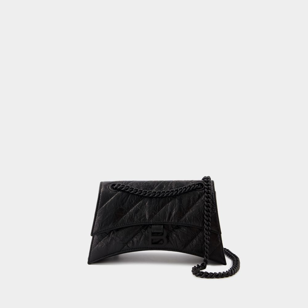 Balenciaga Women's Crush Chain S Bag in Black | 781920 Color 210IY Color 1000