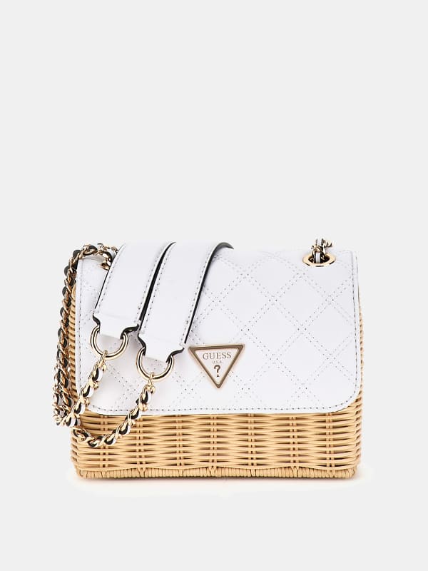 Guess Mini sac à bandoulière en paille Giully