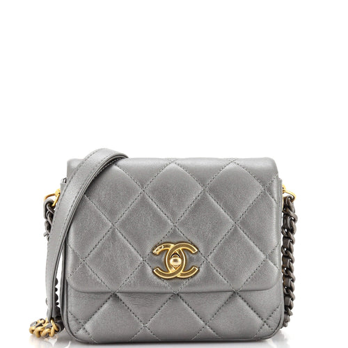 CHANEL Side Note Flap Bag Quilted Lambskin Mini