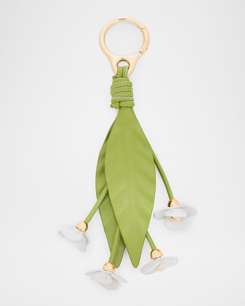 Strawberry Flower Bag Charm in Calfskin Leather