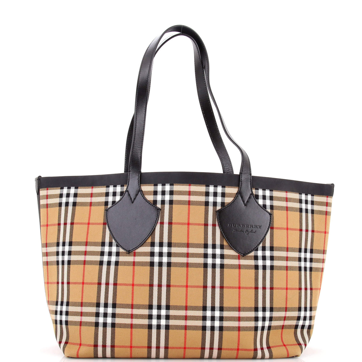 Burberry Reversible Giant Tote Vintage Check Canvas Large