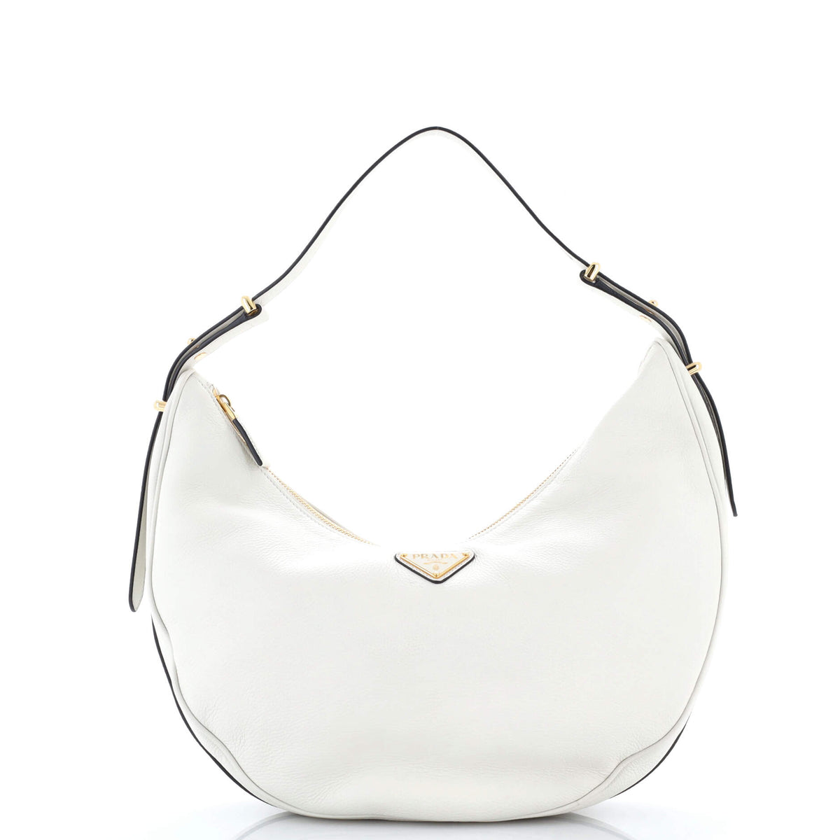 Prada PRADA Arque Half Moon Hobo Leather Large