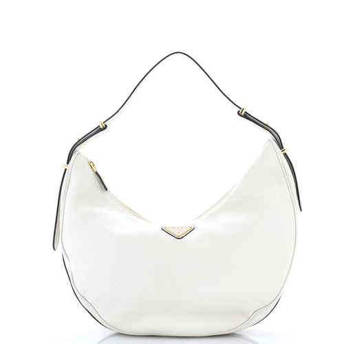 PRADA Arque Half Moon Hobo Leather Large