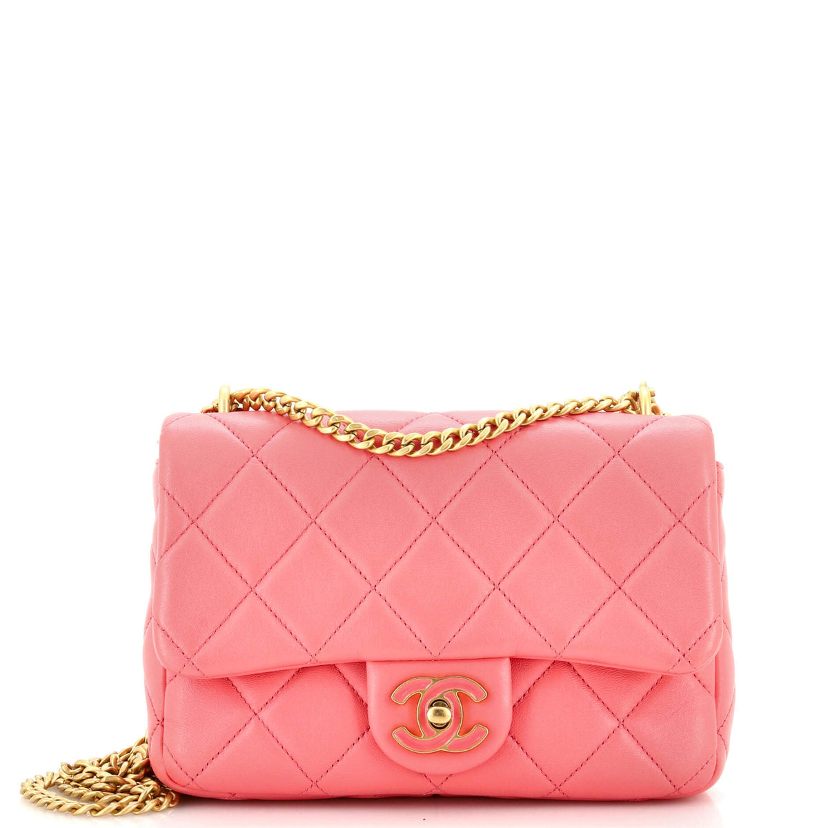 Chanel CHANEL Pending CC Square Flap Bag Quilted Lambskin Small