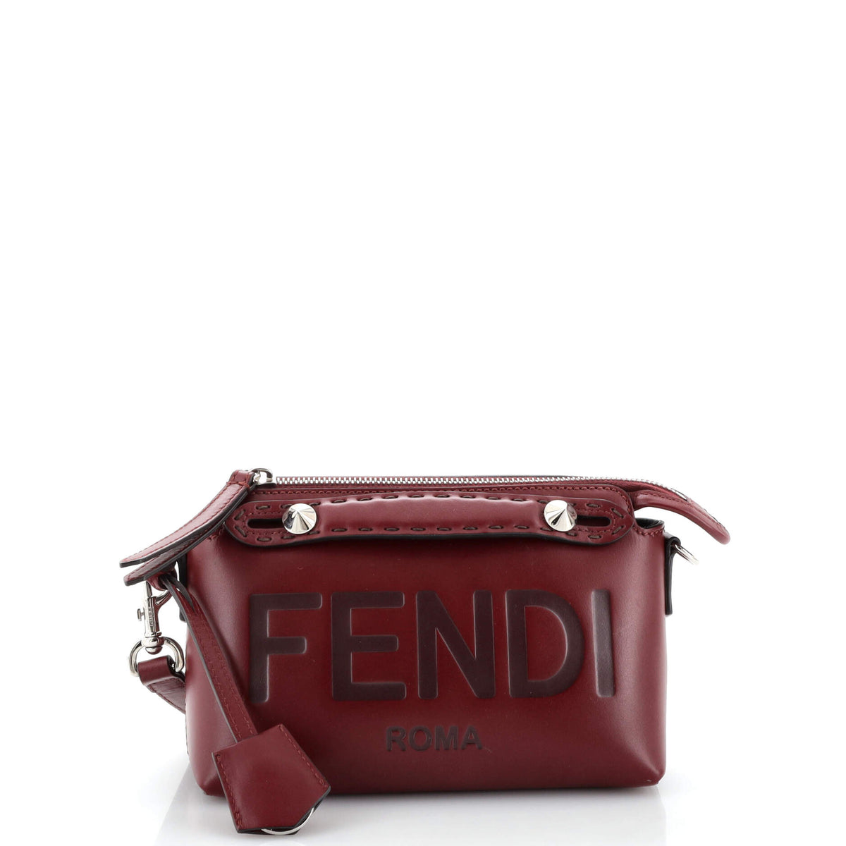 Fendi FENDI Logo By The Way Satchel Embossed Leather Mini