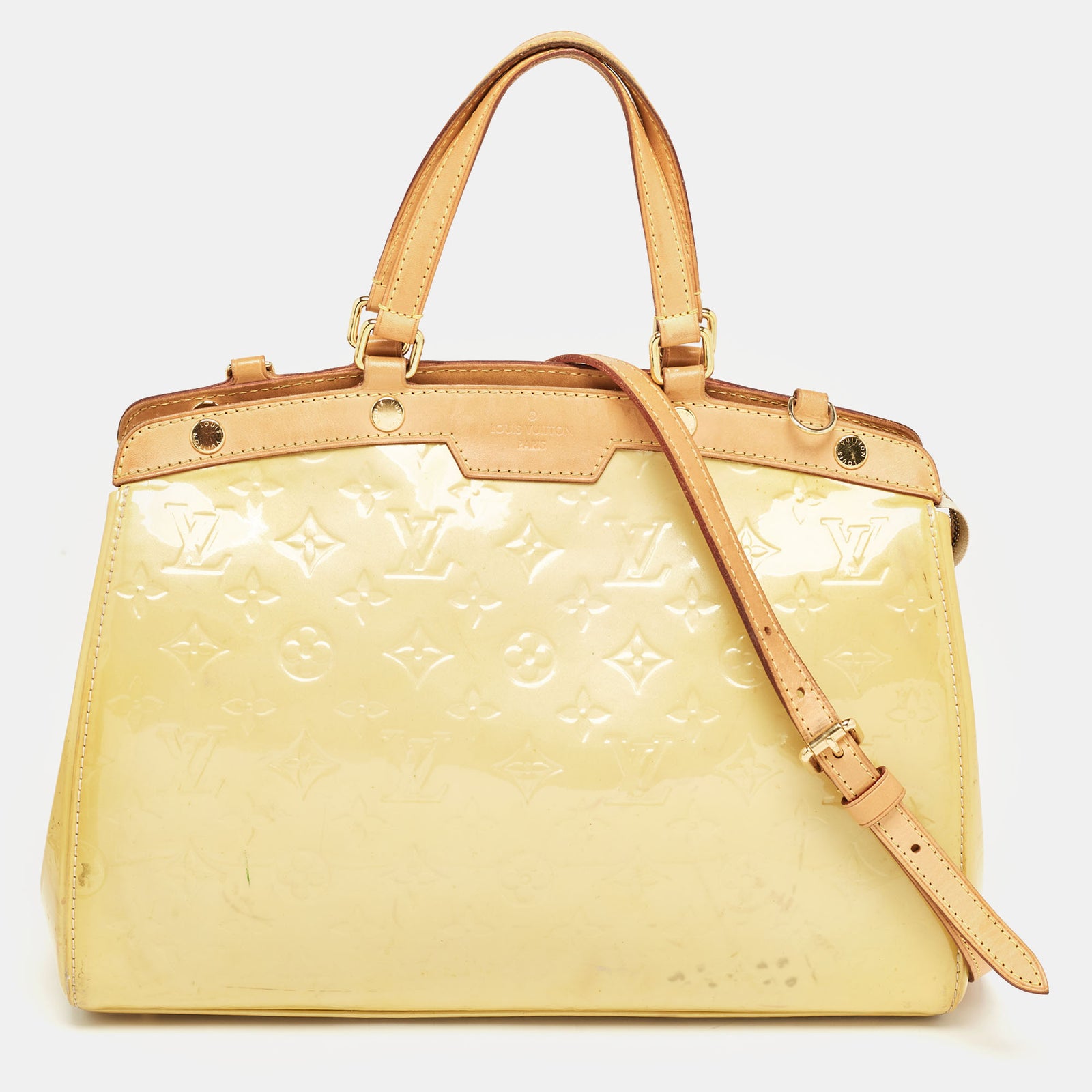 Louis Vuitton Sac Jaune Passion Monogram Vernis Brea MM