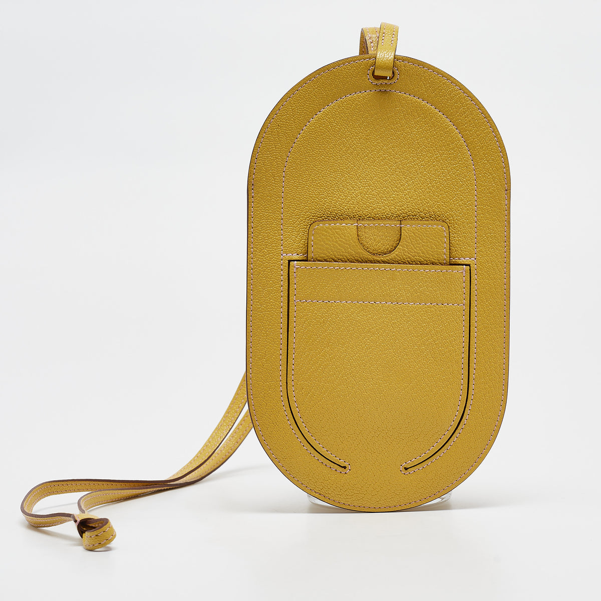 Hermès Lime Chevre Mysore Leather In-the-Loop Phone To Go GM Case