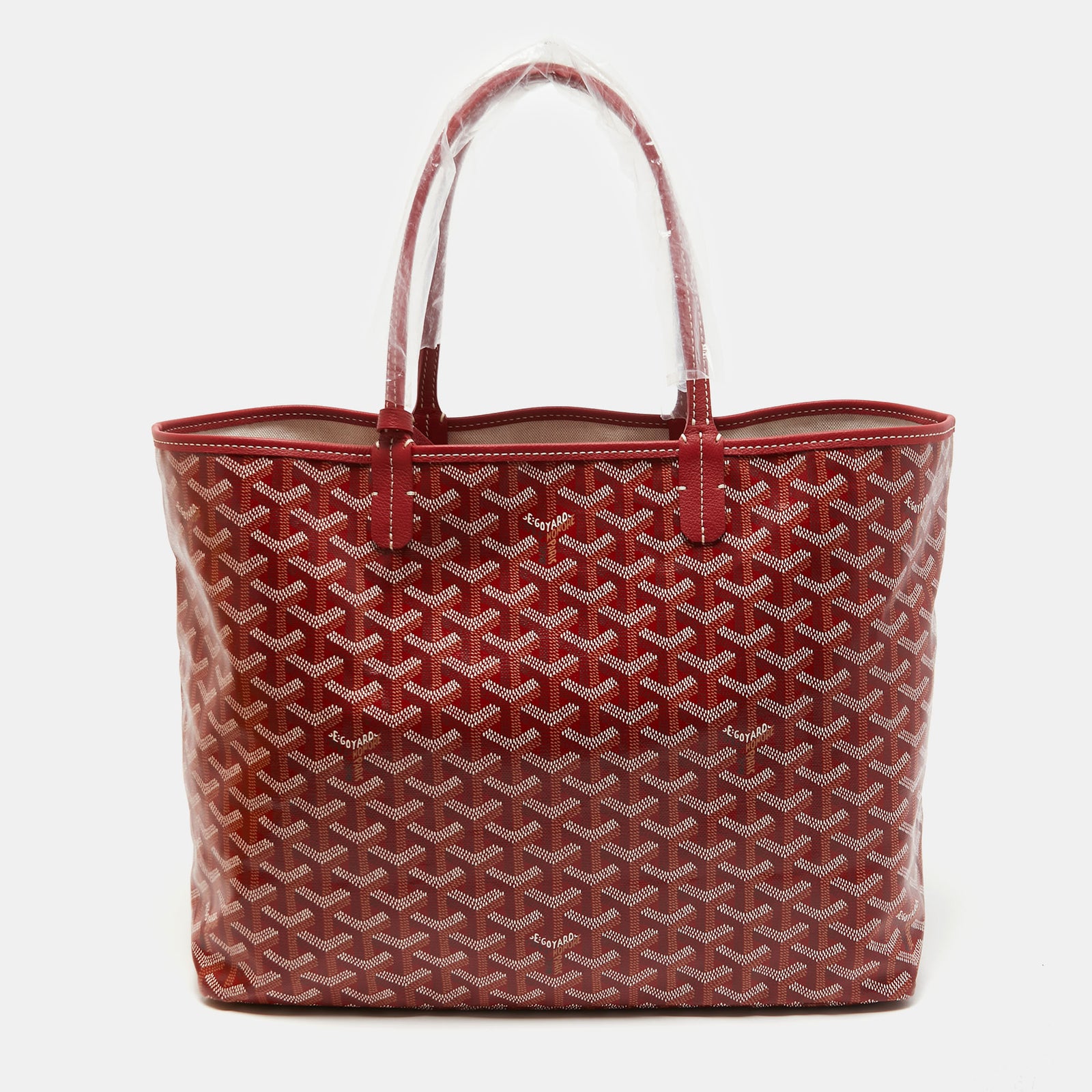 Goyard Red Goyardine Coated Canvas and Leather Saint Louis PM Tote