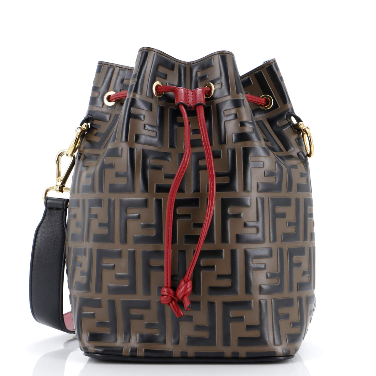 Fendi FENDI Mon Tresor Bucket Bag Zucca Embossed Leather Small