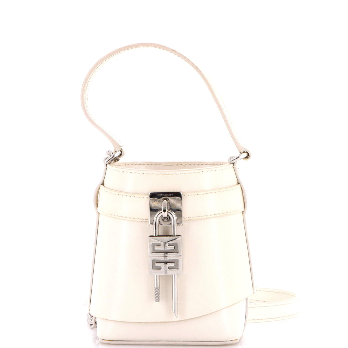 Givenchy GIVENCHY GV Shark Lock Bucket Bag Leather Micro