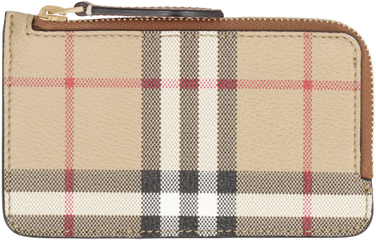 Burberry Women's Checked Motif Card Holder in Beige | 8070419143231 Color A7026