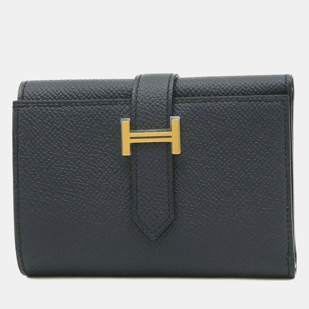 Hermès Blue Indigo Epson Bearn Combination Tri-fold Wallet
