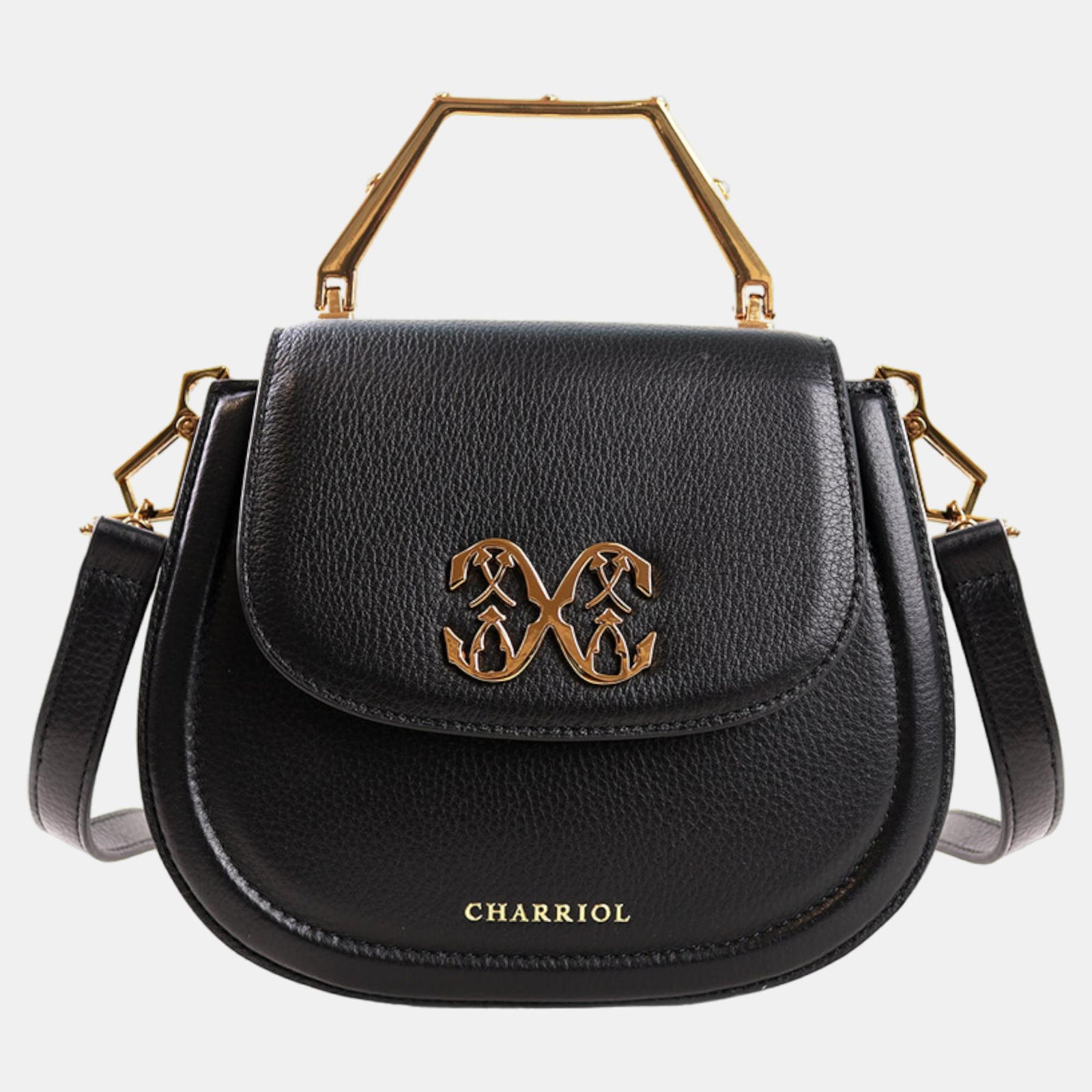 Charriol Black Leather MARIE OLGA Handbag