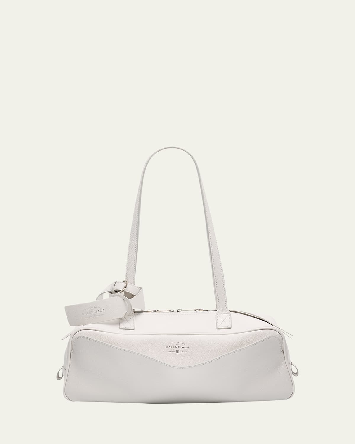 Balenciaga Carrie Small Leather Bowling Shoulder Bag