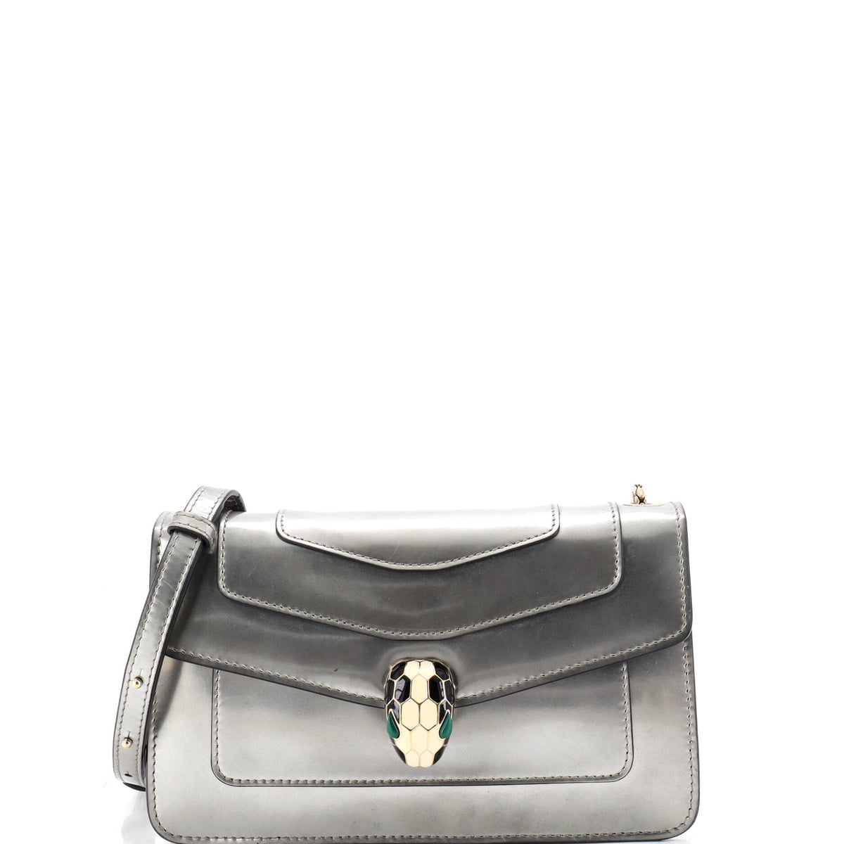 Bvlgari BVLGARI Serpenti Forever Shoulder Bag Metallic Leather Small