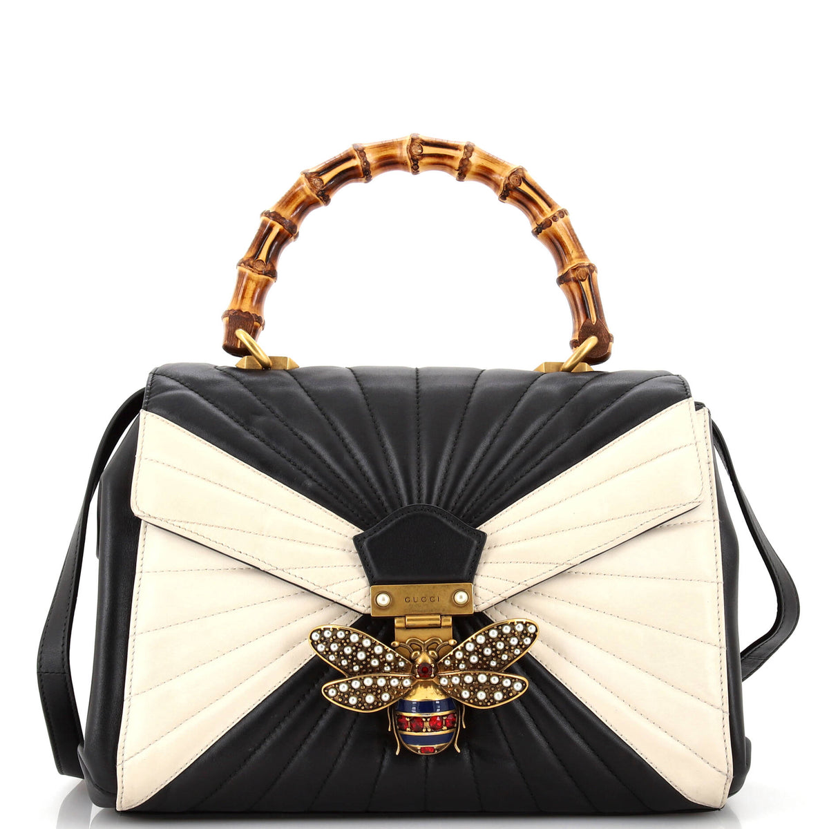 Gucci GUCCI Queen Margaret Top Handle Bag Quilted Leather Medium