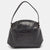 Black Monogram Embossed Leather Satchel