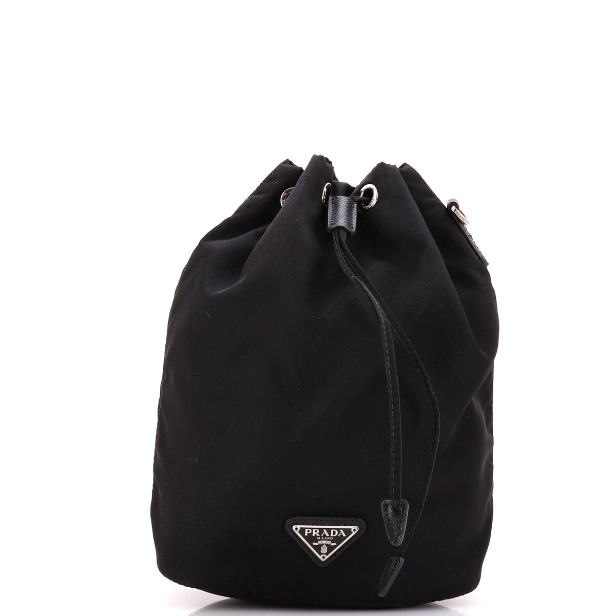 Prada PRADA Drawstring Wristlet Bucket Bag Tessuto Small