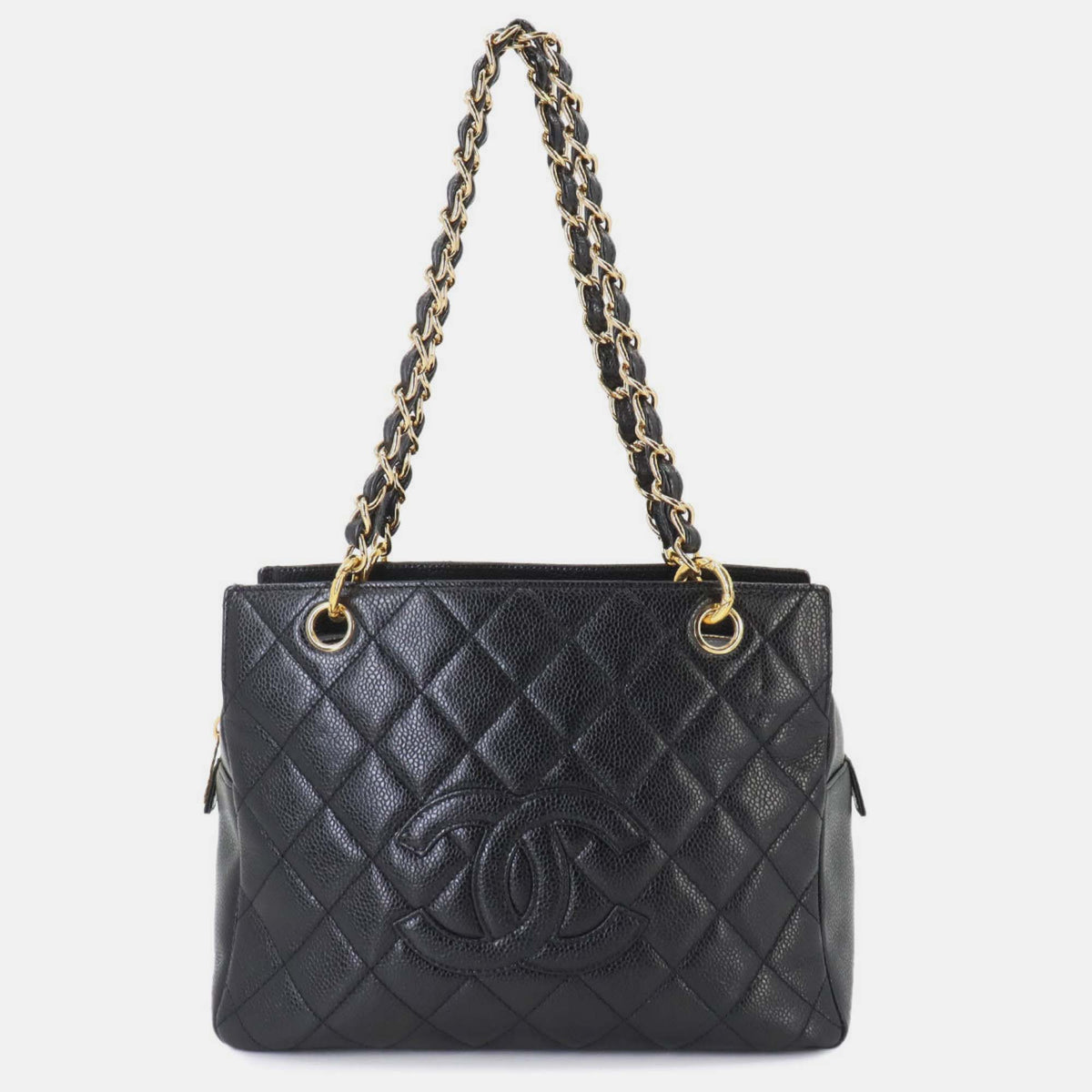 Chanel Black Caviar Skin Leather Matelasse Chain Shoulder Bag