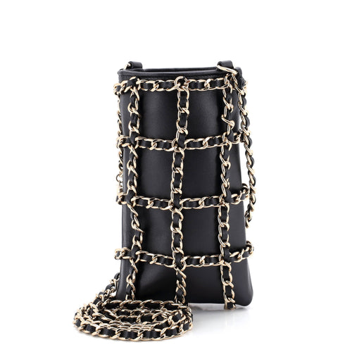 CHANEL Tech Me Out Clutch With Chain Lambskin