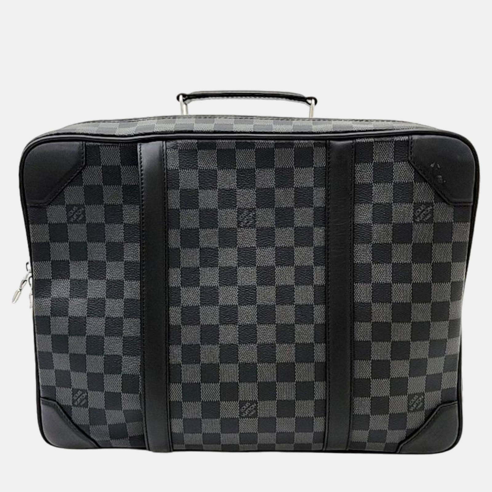 Louis Vuitton Sac à dos porte-documents en toile Damier Graphite noire et cuir de veau