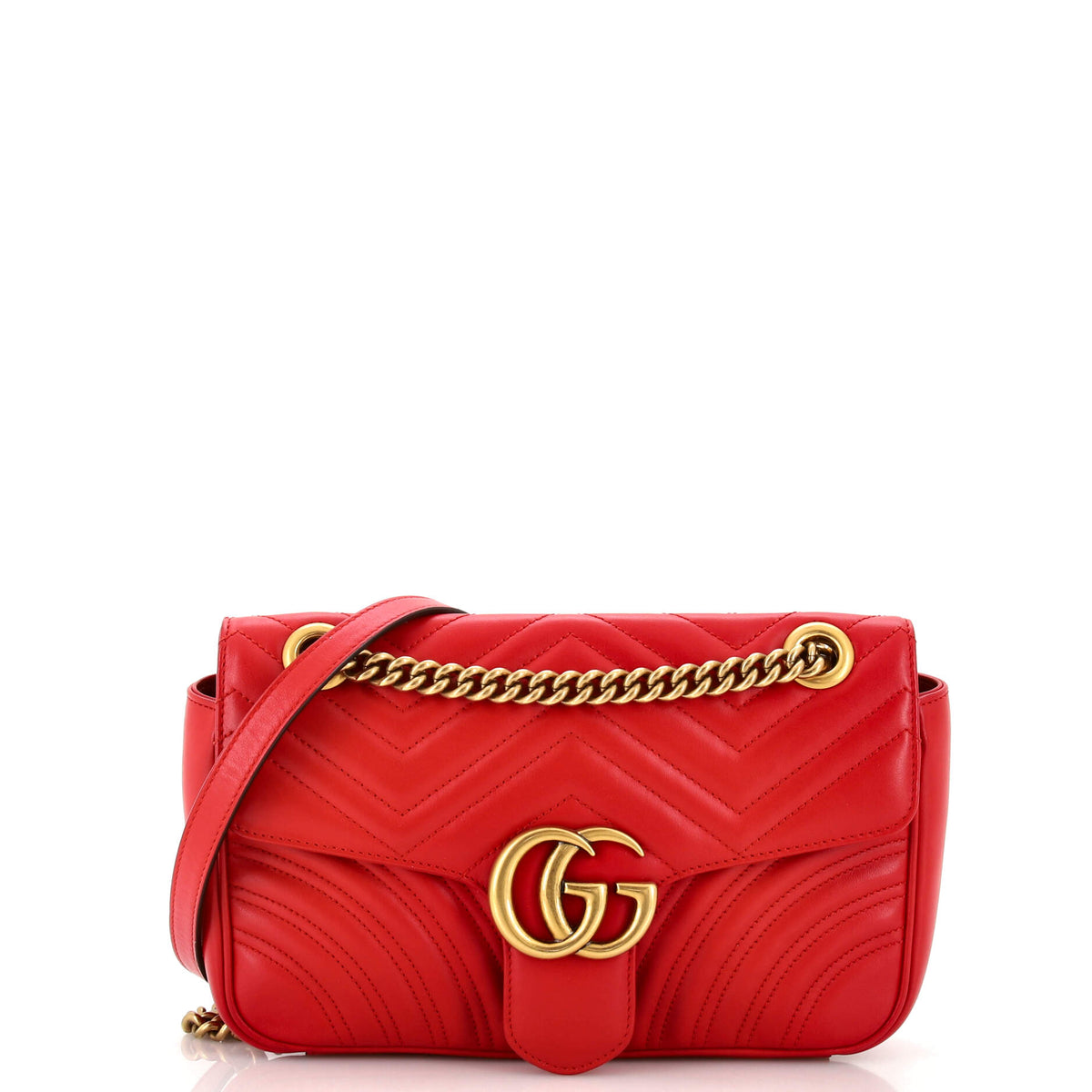 Gucci GUCCI GG Marmont Flap Bag Matelasse Leather Small
