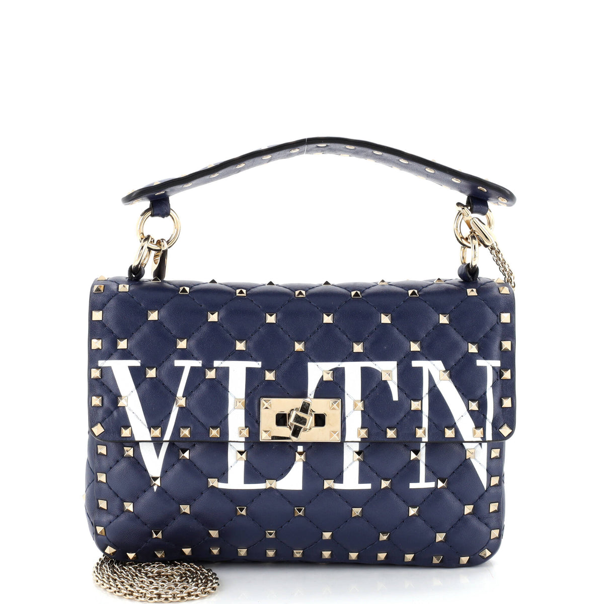 Valentino VALENTINO GARAVANI VLTN Rockstud Spike Flap Bag Quilted Leather Medium