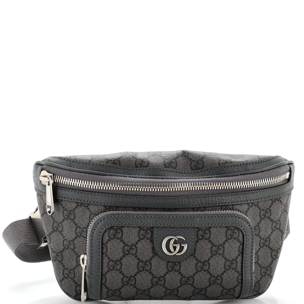 GUCCI Ophidia Front Pocket Zip Belt Bag GG Coated Canvas Medium