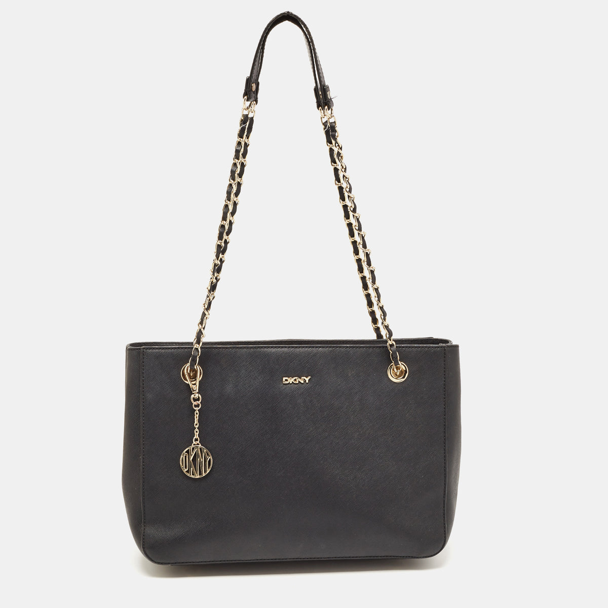 DKNY DKNY Black Leather Chain Handle Tote