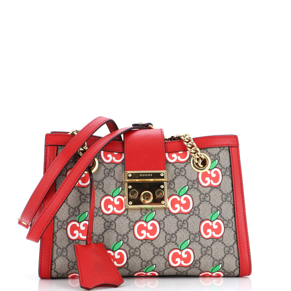 Gucci GUCCI Padlock Chain Tote Printed GG Coated Canvas Small