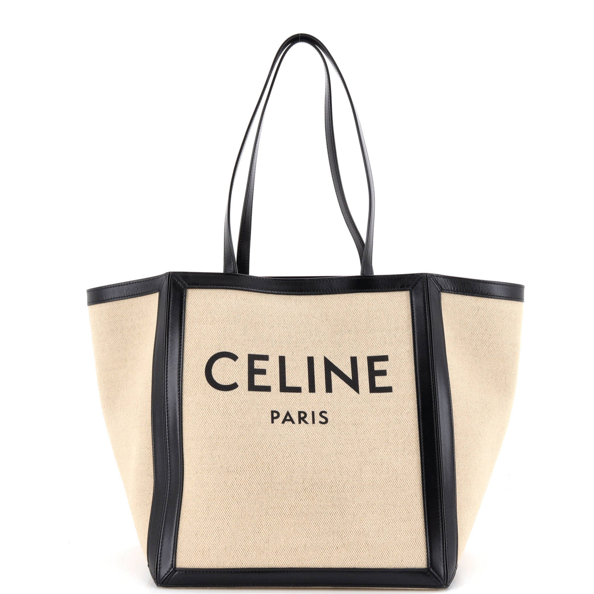 Celine CELINE Vertical Square Cabas Tote Canvas with Leather Large