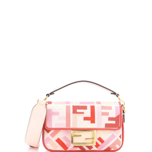 FENDI Baguette NM Bag Zucca Embroidered Canvas Mini