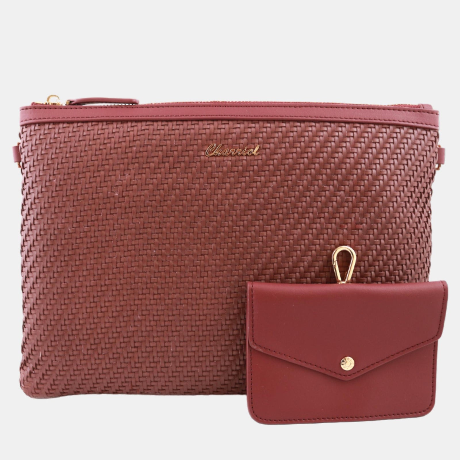 Charriol Burgundy Leather Christina Pouches