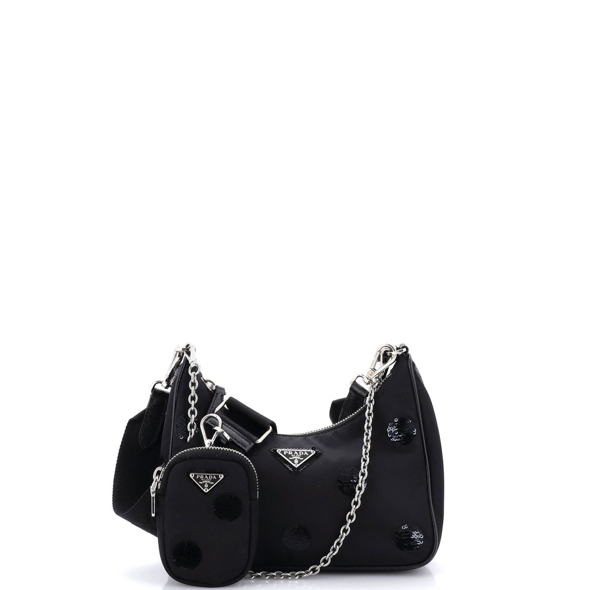 Prada PRADA Re-Edition 2005 Shoulder Bag Sequin Embellished Tessuto Small