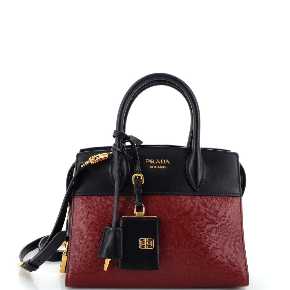 PRADA Esplanade Tote Saffiano mit City Calf Small