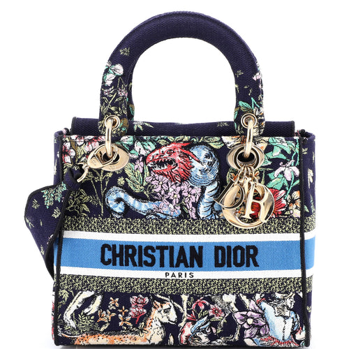 Lady D-Lite Bag Embroidered Canvas Medium