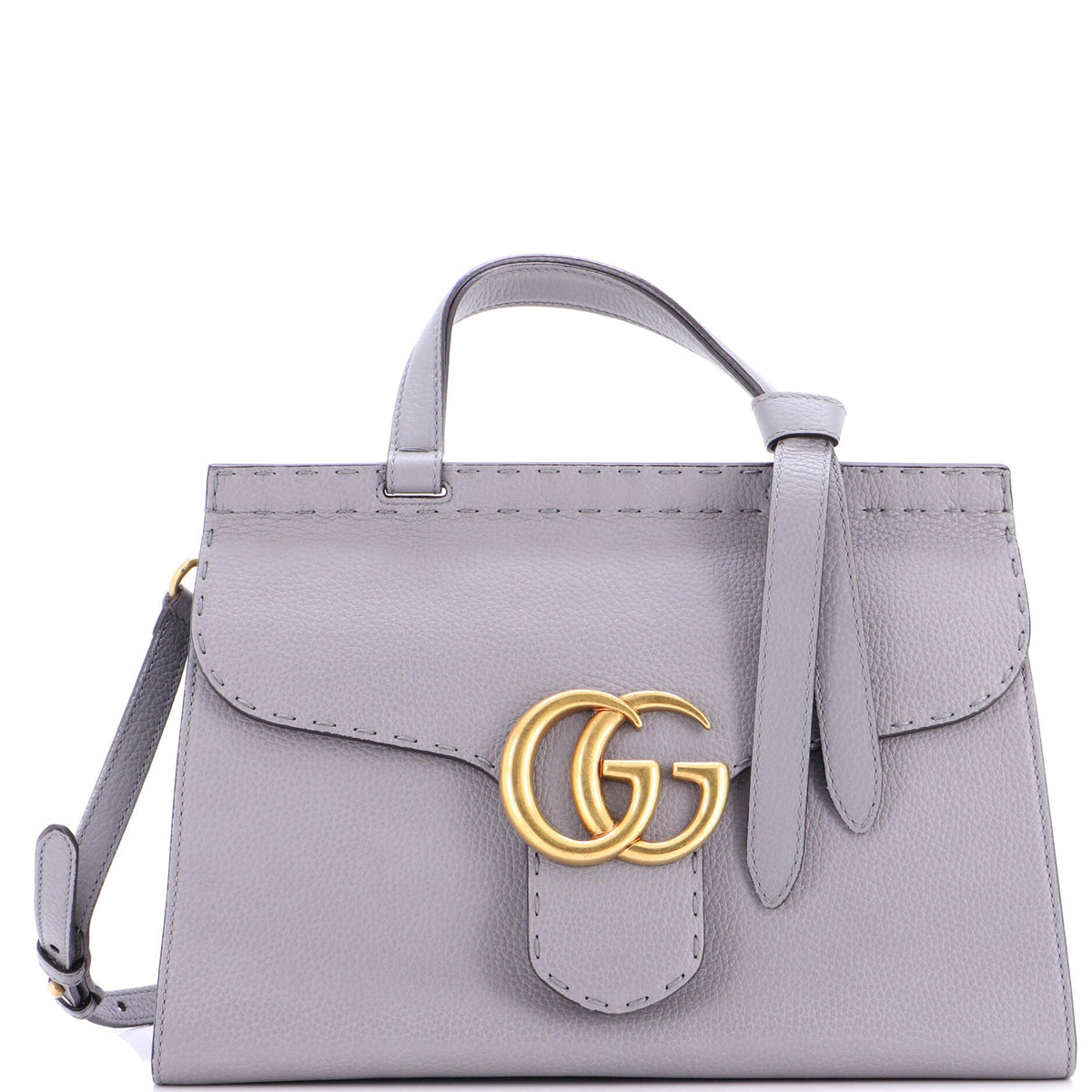 Gucci GUCCI GG Marmont Top Handle Bag Leather Small