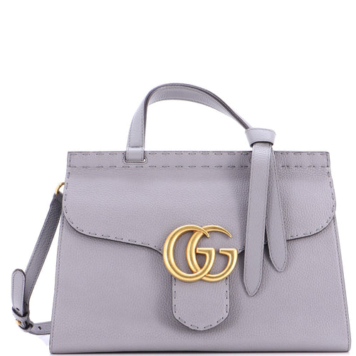 GUCCI GG Marmont Top Handle Bag Leather Small