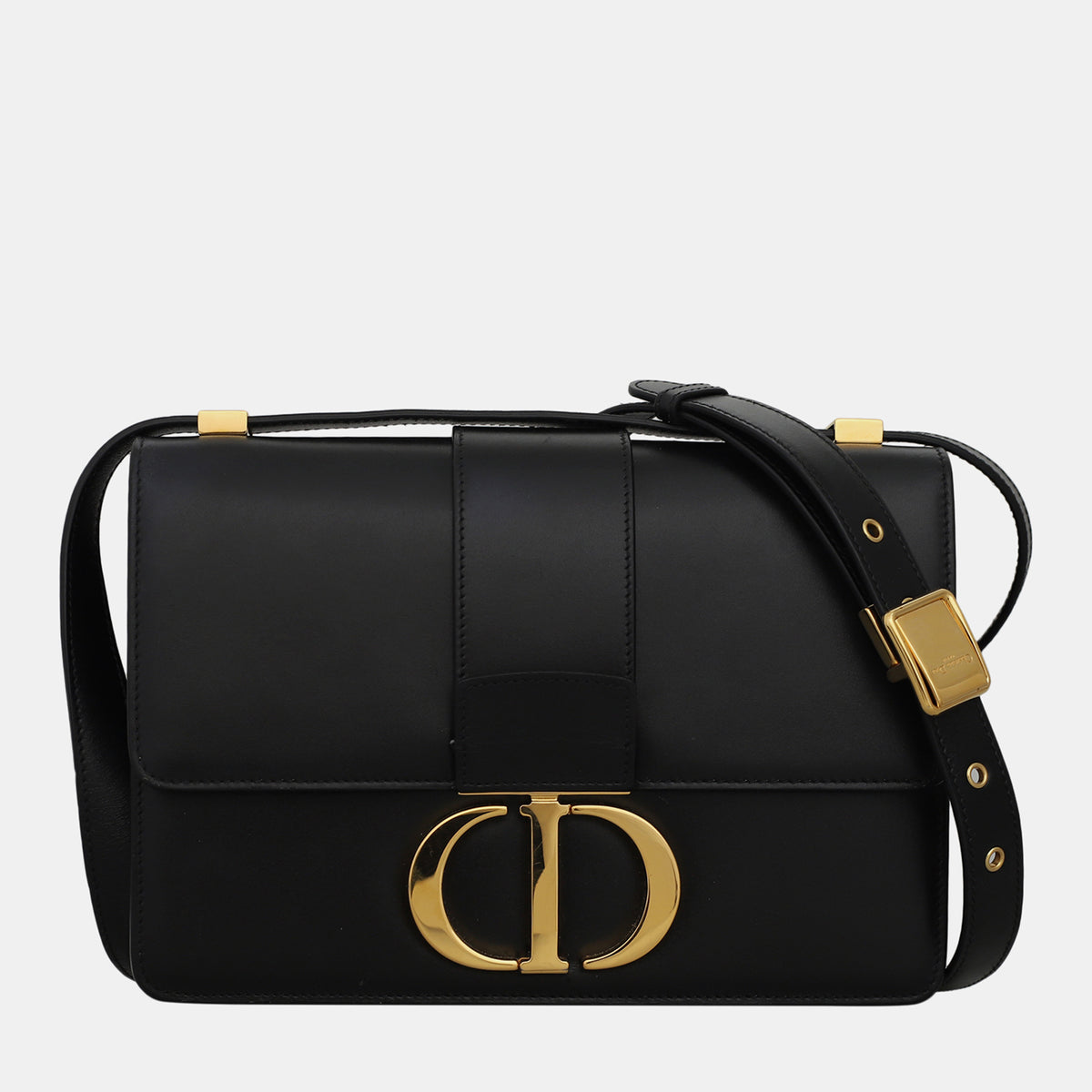 Dior Black Leather Montaigne 30 Shoulder Bag