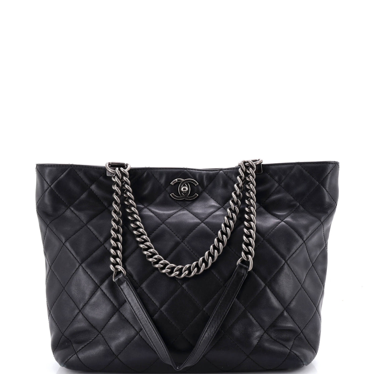 Chanel CHANEL Shopping In Chains Tote Quilted Calfskin Large