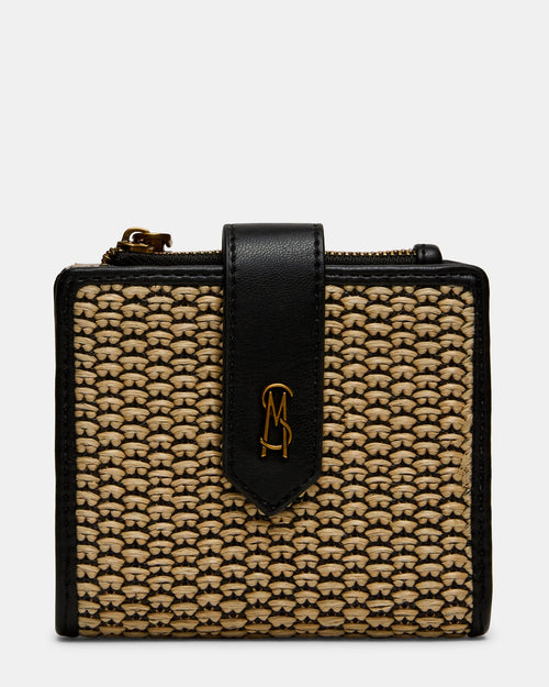 Women's Jem Straw Wallet Black/natural - Black Natural