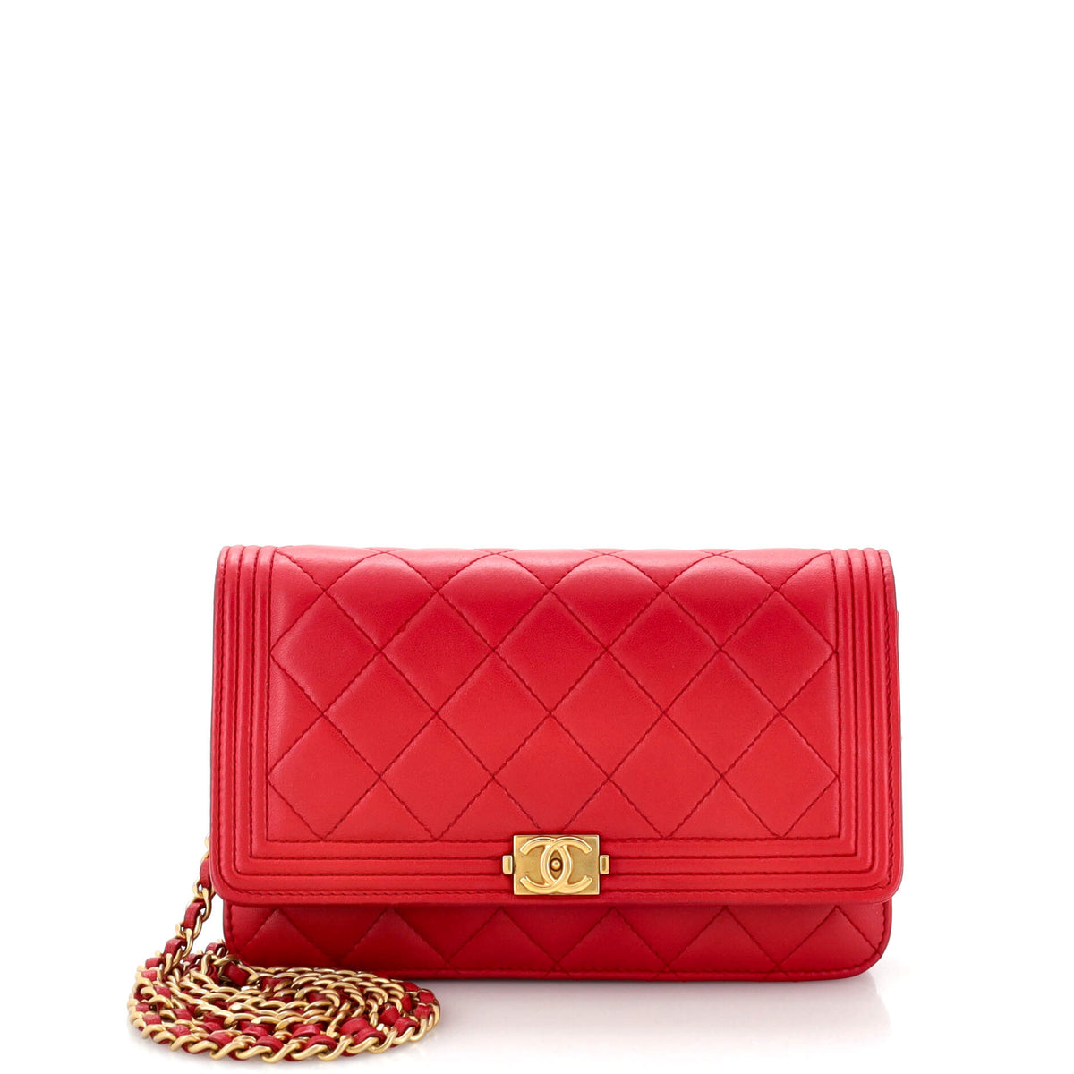 Chanel CHANEL Boy Wallet on Chain Quilted Lambskin