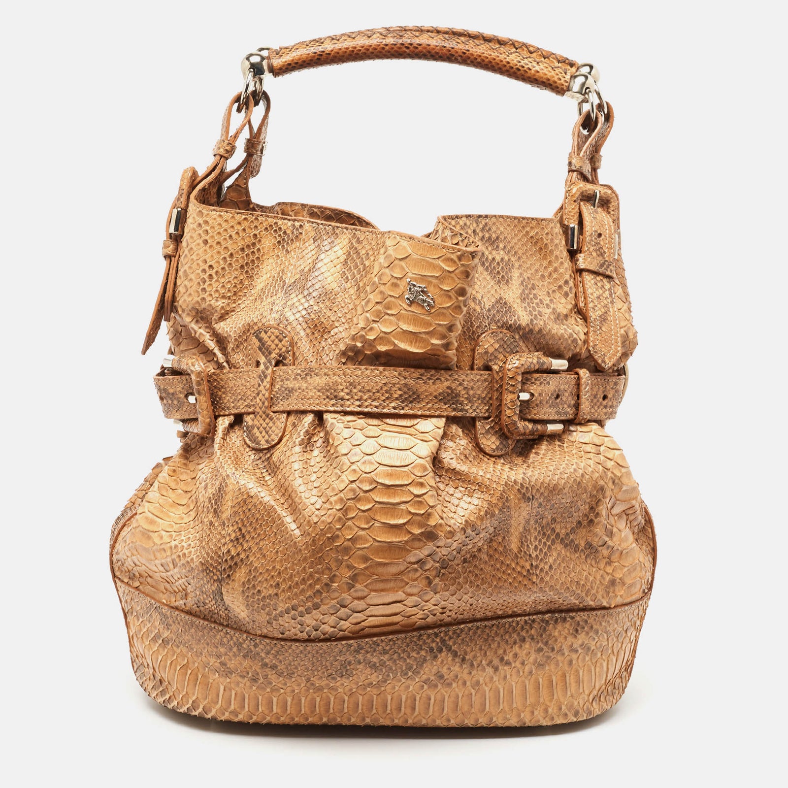 Burberry Beige Python Buckle Hobo