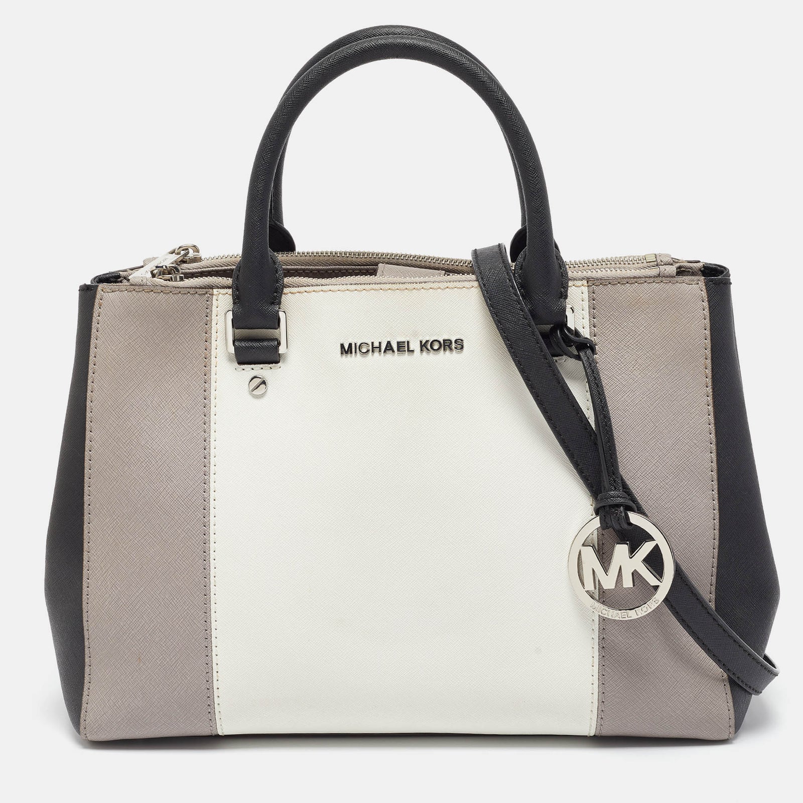 Michael Kors Tricolor Leather Jet Set Double Zip Tote