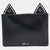 Black Leather Eyelet Cat Ear Pouch