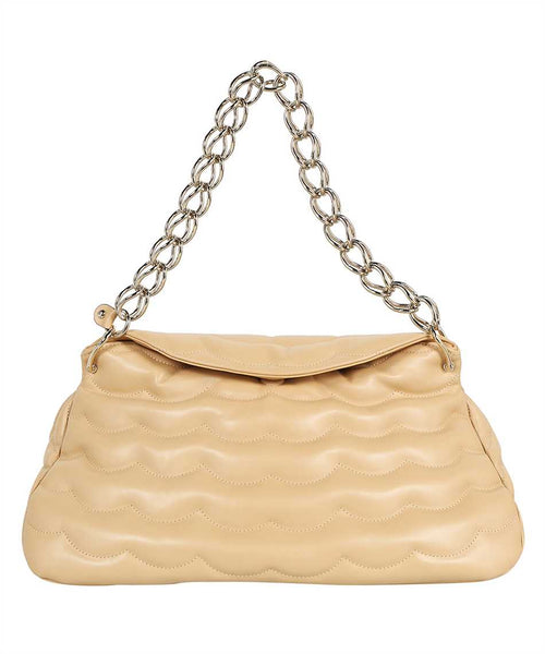 Women's Juana Leather Shoulder Bag in Beige | CHC21WS275F55 Color 275