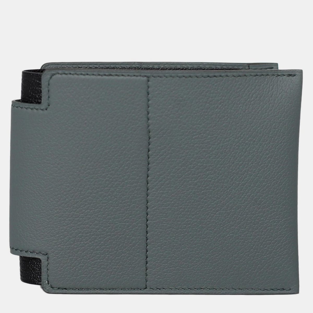 Hermès Vert Amande / Noir Open 24 Compact Wallet