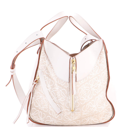 LOEWE Hammock Bag Leather and Anagram Jacquard Small